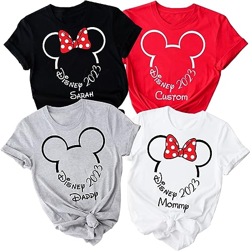 Disney Vacation 2023 2024 Shirt, Family Trip Essentials Shirts, Disneyland Family Matching Shirts, Mickey & Minnie Mouse Personalized Outfit, Travel Custom T-Shirts