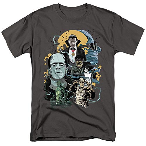 Universal Monsters Monster Mash Unisex Adult T-Shirt, Charcoal, X-Large