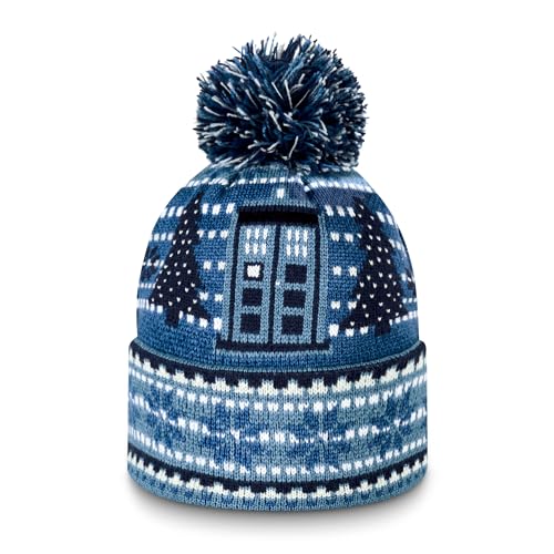 Doctor Who Christmas Hat - Official Knitted Beanie Hat Blue