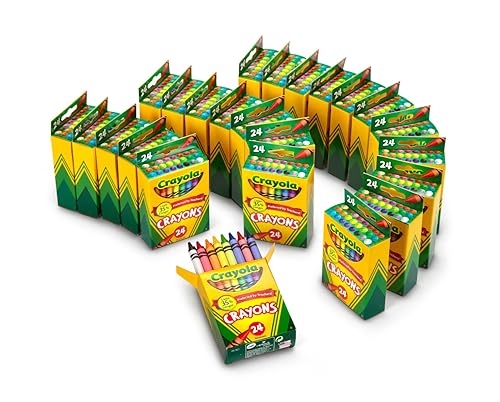 Crayola Crayons Bulk, 24 Crayon Packs with 24 Assorted Colors, School Supplies