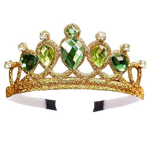 Girls Costume Accessories Princess Tiana Dress up Accessories for Girls Tiana Crown Halloween Christmas Party Favors for Kids (Crown)