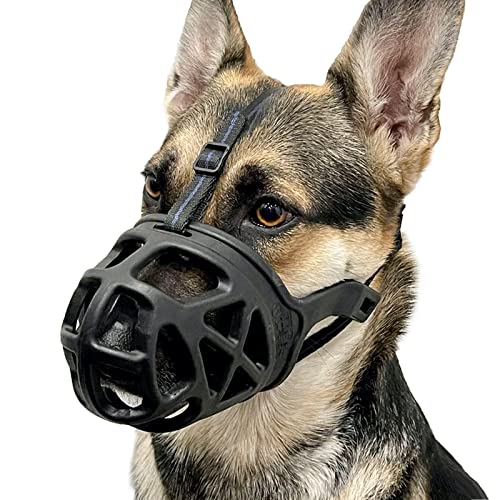 BARKLESS Dog Muzzle, Basket Muzzle for Biting, Chewing and Scavenging, Humane Cage Mouth Cover, Perfect for Grooming and Training Small, Medium, Large Aggressive Reactive Dogs