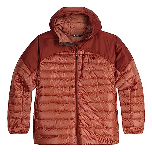 Outdoor Research 3000762528401 Women's Helium Down Hoodie-Plus Cinnamon/Brick 1X