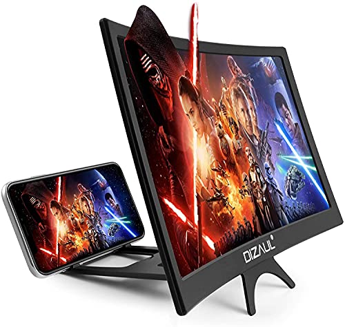 16 inch 3D Screen Magnifier for Smartphone – Curved HD Mobile Phone Amplifier Screen – Foldable Phone Screen Amplifier – Compatible with Android, iPhone and Gaming Devices