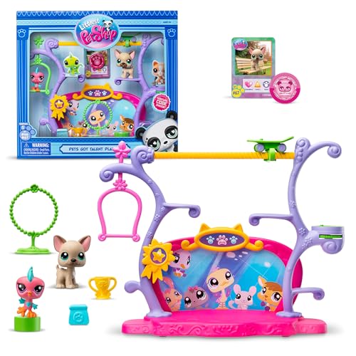 Littlest Pet Shop, Pets Got Talent Play Set - Gen 7, Pets #67 & #66, Authentic LPS Bobble Head Figure, Collectible Imagination Toy Animal, Kidults, Girls, Boys, Kids, Tweens Ages 4+