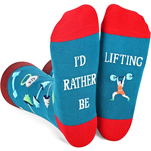 Zmart Unisex Gym Socks Gymnastics Socks Weight Lifting Socks Powerlifting Socks, Gymnastics Gifts Weight Lifting Gifts Gym Teacher Gifts Fitness Instructor Gifts