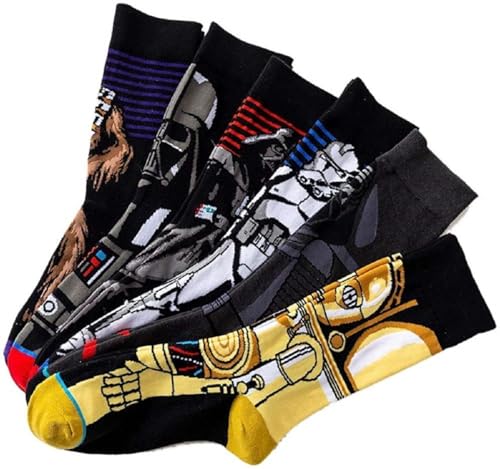 ASWER Men's 6 Pairs Star Wars Sport Cotton Socks Athletic Casual Crew Socks Color#13