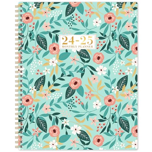 2024-2025 Monthly Planner - Monthly Planner 2024-2025, Jan. 2024 - Dec. 2025, 9'×11', 2 Year Monthly Planner with Strong Twin-Wire Binding, 24 Monthly Tabs, Double-Sided Pocket - Flowers