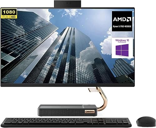 Lenovo Ideacentre A540 All-in-One, 23.8' FHD Desktop, AMD Ryzen 5 Pro 4650GE, 16GB RAM 512GB PCIe SSD, Webcam, Wi-Fi, Wireless Keyboard & Mouse, Windows 10 Pro, Black