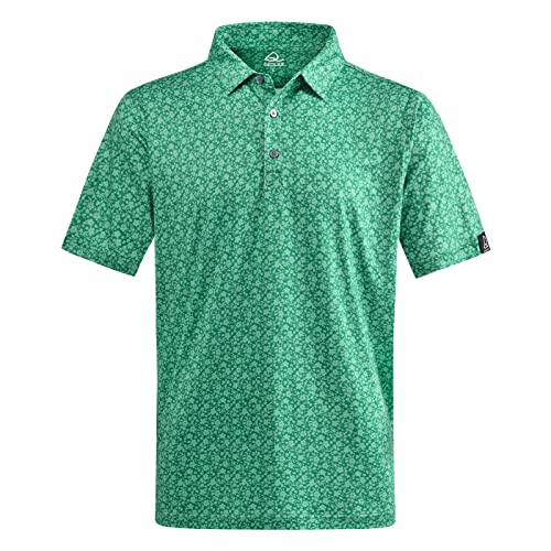 DEOLAX Mens Polo Shirts Fashion Print Mens Golf Shirt Dry Fit Mens Golf Polo Short Sleeve Quick Dry Funny Golf Shirt for Men