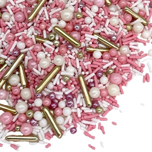 Manvscakes | Sprinkles | Cake sprinkles | Cupcake sprinkles | Baking | Sprinkle mix | Edible sprinkle | Pink and gold | Chocloate | Valentines decoration