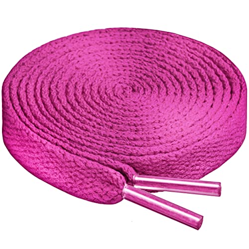 Birch Shoelaces in 27 Colors Flat 5/16' Shoe Laces in 4 Different Lengths (45.5' (115cm), Persian Pink)