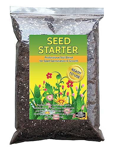 Seed Starter Natural Potting Soil Mix for Germination and Growth (Made in USA) (8 Dry Quarts)