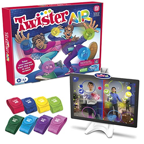 Hasbro Gaming Twister Air Game | AR App Play Game with Wrist and Ankle Bands | Links to Smart Devices | Active Party Games for Kids and Adults | Ages 8+ | for 1+ Players