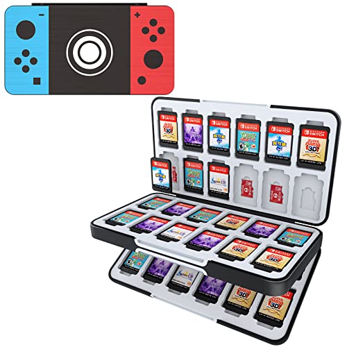 HEIYING Game Card Case for Nintendo Switch&Switch OLED,Customized Pattern Switch Lite Game Card Storage Box with 48 Game Card Slots and 24 Micro SD Card Slots.