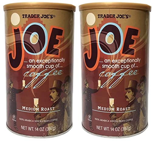 Trader Joe's Joe Coffee, Medium Roast, 100% Arabica Whole Bean Coffee with an Exceptionally Smooth CUP of Coffee - 2 Pack of 14 Oz
