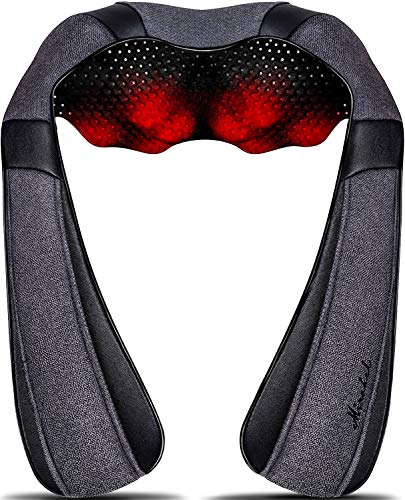 Back Massager, Shiatsu Neck Massager with Heat, Electric Shoulder Massager, Kneading Massage Pillow for Foot, Leg, Muscle Pain Relief, Get Well Soon Presents - Christmas Gifts