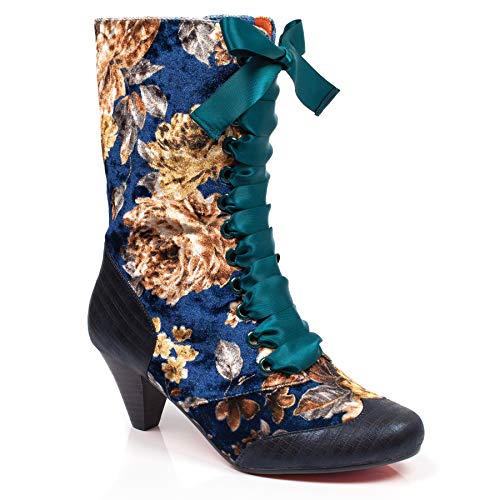 Poetic Licence by Irregular Choice Women's High Boots, Blue Navy Multi Yellow, 9.5