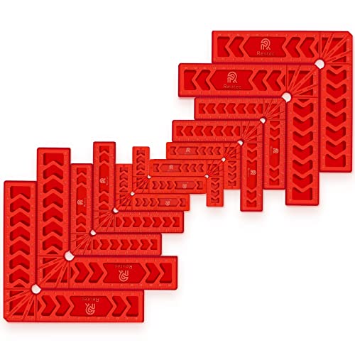 Relitec R 90 Degree Positioning Squares, Clamping Square, Right Angle Clamp Corner Clamp Woodworking Tools for Wood Cabinets, Carpenter Tool for Photo Frames Box Drawer, Set of 12（3' 4' 6')