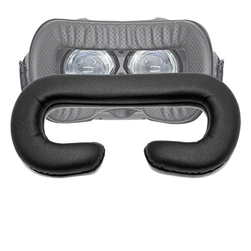 TamBee Vive Sponge Mat Breathable PU Face Foam Replacement for HTC Vive Headset PU Leather with Holes Eye Mask Black - 12mm