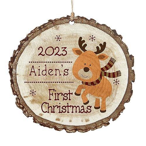Let's Make Memories Personalized Baby's First Christmas Ornament - First Christmas 2023 - Reindeer