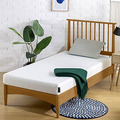 ZINUS 5 Inch Memory Foam Mattress, Fiberglass Free, Bunk Bed, Trundle Bed, Day Bed Compatible, Twin, White