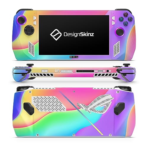 DesignSkinz - Compatible with Asus Rog Ally - PC Skin Decal Protective Scratch Resistant Vinyl Wrap Gaming Cover - Abstract Neon Wave V3