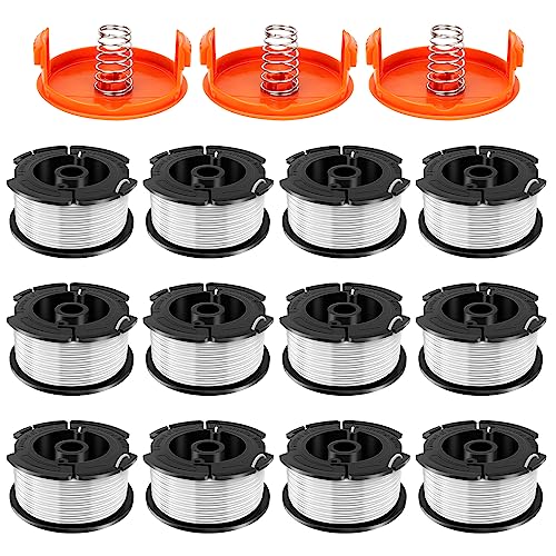 TOPEMAI AF-100 Spool Replace AF100 AF-100-3ZP AF-100-BKP Compatible with Black and Decker GH900 GH600 GH610 String Trimmer 30ft 0.065' Trimmer Line Replacement Spool Refills (12 + 3 Pack)
