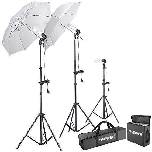 Neewer 600W 5500K Photography Photo Video Portrait Studio Day Light Umbrella Continuous Lighting Kit for Camera Video Studio Shooting Umbrella Light
