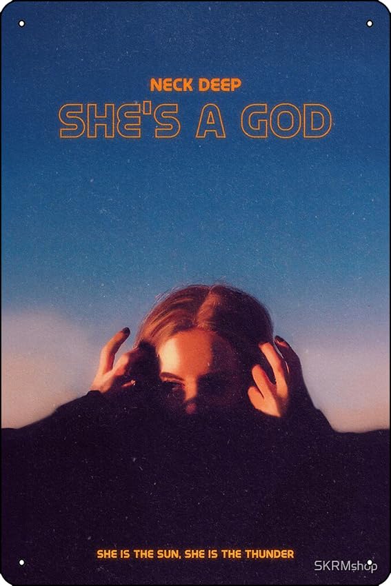 She’s a God Art Print Metal Tin Sign Fun Home Art Wall Decor 8x12 Inch