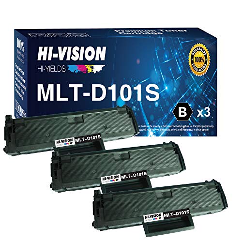 HI-Vision Compatible Toner Cartridge Replacement for MLT-D101S for use with SCX-3405F SCX-3405W/FW ML-2165W ML-2160 ML-2161 ML-2166w SCX-3400F SCX-3400FW SF-760P Printer (Black)