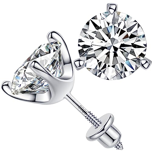 Diamond Stud Earrings for Women Men Gifts for Wife Soulmate Mom Girlfriend Moissanite Earrings 2Ct Anniversary Jewelry Present for Wife, Birthday Valentines Gifts