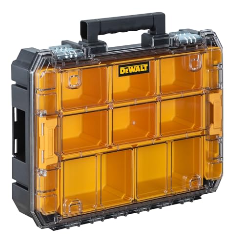 DEWALT TSTAK Tool Organizer, Holds Up To 44 lbs., Clear Lid Organizer, Compartments for Small Tools and Accessories (DWST17805)
