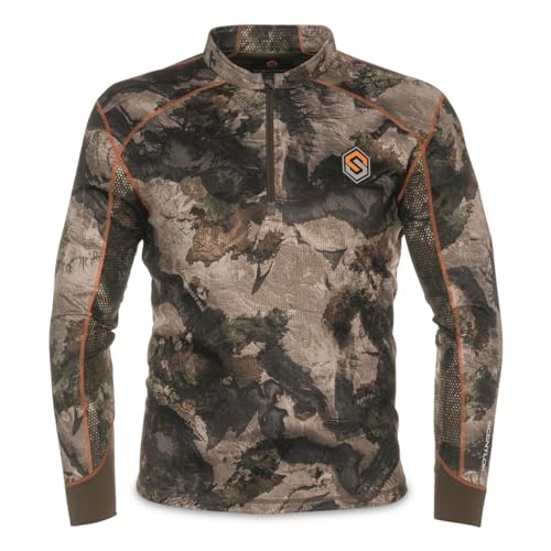 ScentLok Savanna Aero Attack V2 1/4 Zip Lightweight Camo Hunting Shirt for Men - Mossy Oak Terra Gila (US, Alpha, X-Large, Regular, Regular, Mossy Oak Terra Gila)