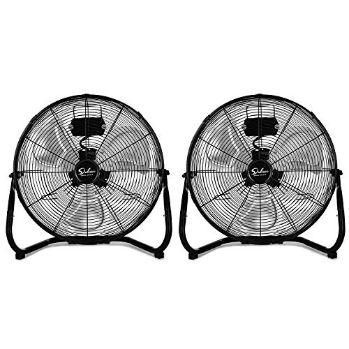 Simple Deluxe 20 Inch 3-Speed High Velocity Heavy Duty Metal Industrial Floor Fan for Warehouse,Workshop, Factory and Basement, Black