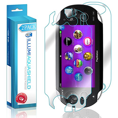 ILLUMI AquaShield Front + Back Protector Compatible with Sony Playstation PS Vita (2-Pack) HD Clear Screen Protector No-Bubble TPU Film