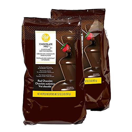 Wilton Chocolate Pro Chocolate Melting Wafers - Fill your Chocolate Fondue Fountain with the Quick Melting Chocolate Wafers for Dessert Dipping Fun, 2-Pound (Pack of 2)