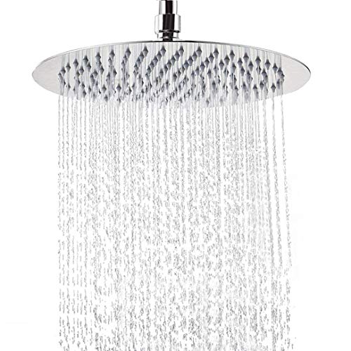 NearMoon Rain Shower Head, Ultra-Thin Design-Pressure Boosting, Awesome Some Experience, Large High Flow Stainless Steel Rainfall Shower Head (12 Inch, Chrome Finish)