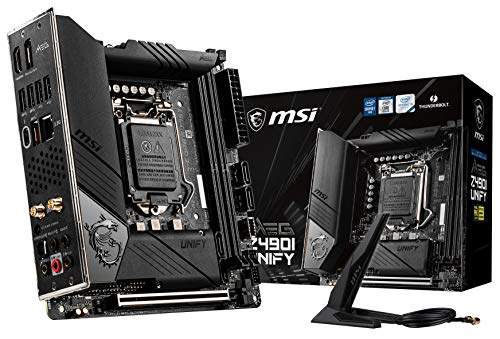 MSI MEG Z490I Unify Gaming Motherboard (LGA 1200, Intel 10th Gen, M.2, USB 3.2 Gen 2, DDR4, Wi-Fi 6, SLI, CFX, Gigabit LAN, Thunderbolt 3, Mini-ITX)