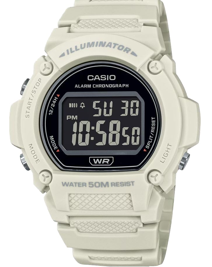 Casio Illuminator Led Light Alarm Chronograph Digital Watch W219HC-8BV