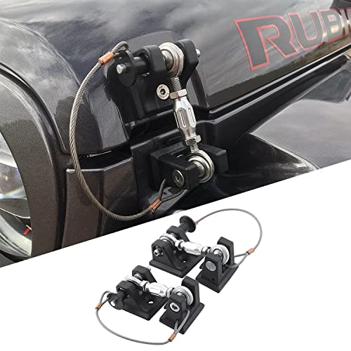 DV8 Offroad | D-JL-190001-K | Hood Hold Down Set for 18-22 Wrangler JL & 20-22 Gladiator JT | Non Locking | Quick Release Pin & Adjustable Turnbuckle | Stainless Steel & Billet Aluminum Construction