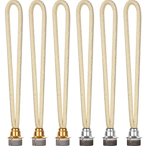 Maitys 6 Pieces Catalytic Wick Replacement Oil Lamp Wick Replacement Wick Catalytic Air Control Catalytic Burner Lamps Wick for Catalytic Burner Diffuser Aromatherapy, Silver, Gold