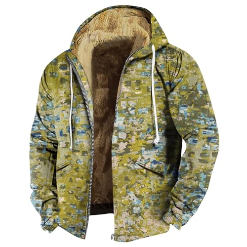Men Winter Coats Mens Sherpa Lined Hoodie Sherpa Lined Flannel Men Men's Flannel Jacket Western Vest for Men Winter Coats for Men Men's Winter Coat Tactical Jacket Men Mens Flannel（4-Green,3X-Large）