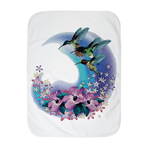 Royal Lion Baby Blanket White Hummingbird and Hibiscus