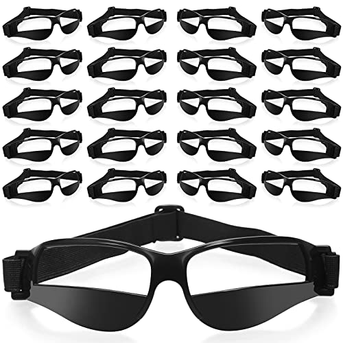 Weewooday 20 Pieces Adjustable Lightweight Basketball Dribbling Goggles, No Look Eye Goggles for Sport Dribble Training