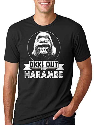 Dicks Out for Harambe T-Shirt RIP Harambe Gorilla Support Harambe Tshirt X-Large Black