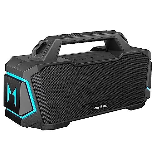 Bluetooth Speaker,MusiBaby Speakers Bluetooth Wireless,Waterproof,Portable Bluetooth Speaker with 80W Booming Sound,20H Play,IPX6,DSP,Dual Pairing,Bluetooth 5.3,Outdoor Speaker for Camping,Beach,Gifts