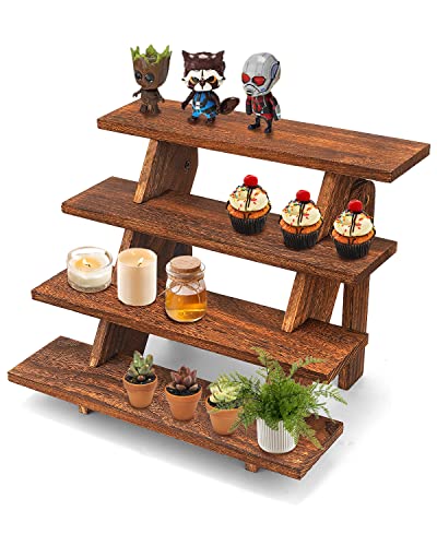 Manspdier Wooden Display Stand Wood Cupcake Stands Tool Free, Rustic Risers For Display Ideal Craft Funko Pop