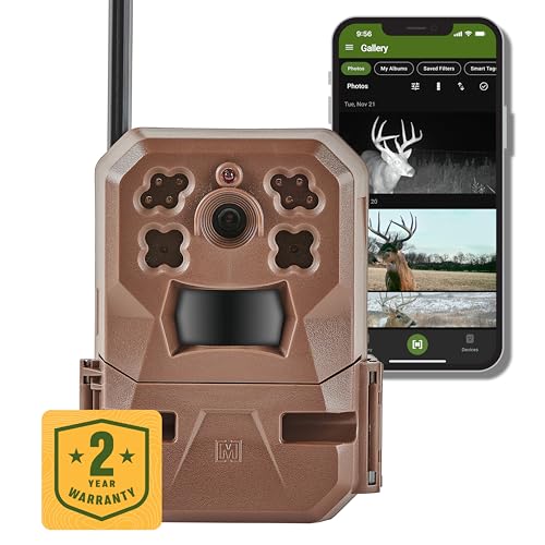 Moultrie Mobile Edge Cellular Trail Camera -Auto Connect - Nationwide Coverage - 720p Video with Audio - Built in Memory - Cloud Storage - 80 ft Low Glow IR LED Flash
