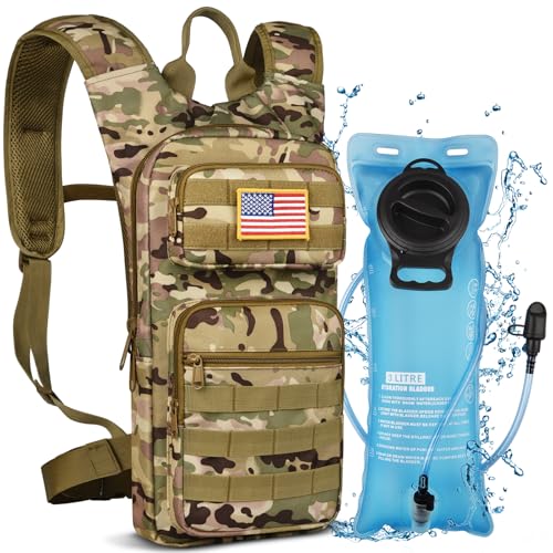 NOOLA Hydration Backpack with 3L TPU Water Bladder, Tactical Molle Water Backpack for Men Women, Hydration Pack for Hiking, Biking, Running and Climbing,CP